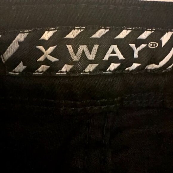 XWay Sernes Mens Graphic Denim Jeans Black & Yellow Size 32 MOD: 6104 Y2K VTG - Picture 4 of 12